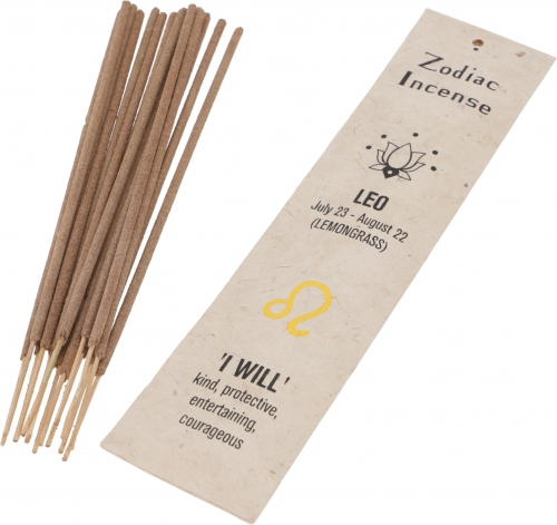 Horoscope incense sticks, natural zodiac incense - Leo/lemongrass