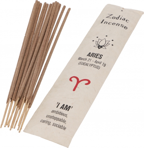 Horoscope incense sticks, natural zodiac incense - Aries/Eucalyptus