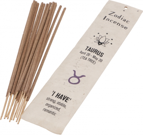 Horoscope incense sticks, natural zodiac incense - Taurus/Tea Tree