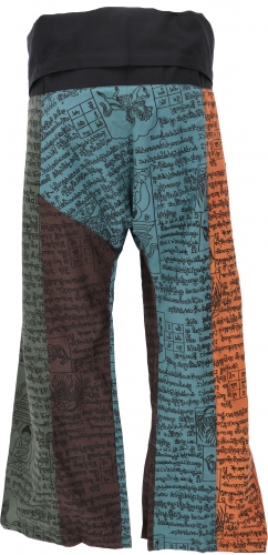 Thai fisherman pants made of firm cotton, patchwork wrap pants