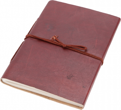 Thin notebook with leather cover, vintage diary - antique look 12*17 cm - antique brown