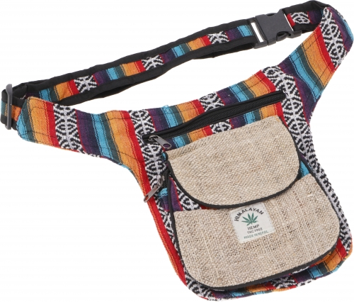 Hemp ethno sidebag, Nepal belt bag - model 2 - 25x20x4 cm 