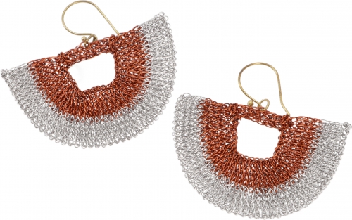 Boho earrings made from crocheted wire - model 10 - 4x5 cm