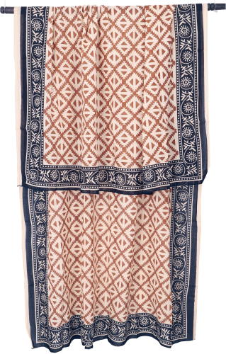 Leichter Pareo, Sarong, handbedrucktes Baumwolltuch - Farb Kombination 16 - 190x120 cm