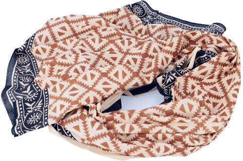 Leichter Pareo, Sarong, handbedrucktes Baumwolltuch - Farb Kombination 16 - 190x120 cm