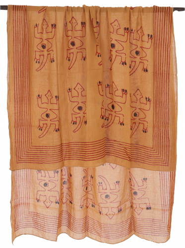 Leichter Pareo, Sarong, handbedrucktes Baumwolltuch - Farb Kombination 35 - 190x120 cm