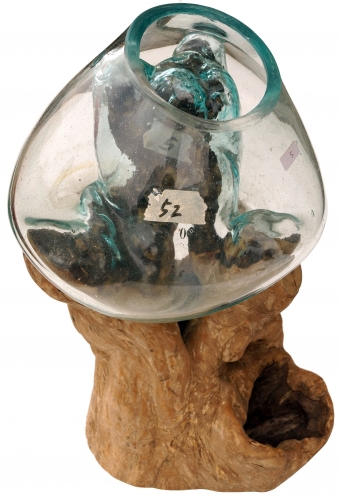 Wurzelholz Vase - � Glas bis 20 cm M1