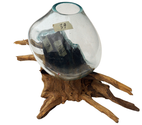 Wurzelholz Vase - � Glas bis 20 cm M1