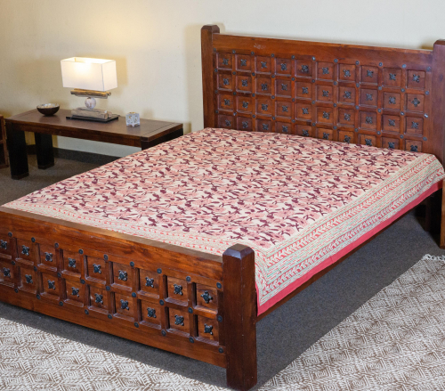 Block print bedspread, bed sofa throw, handmade wall hanging, wall cloth - Design 19