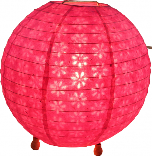 Coronada round round Lokta paper table lamp/table lamp - 25 cm pink