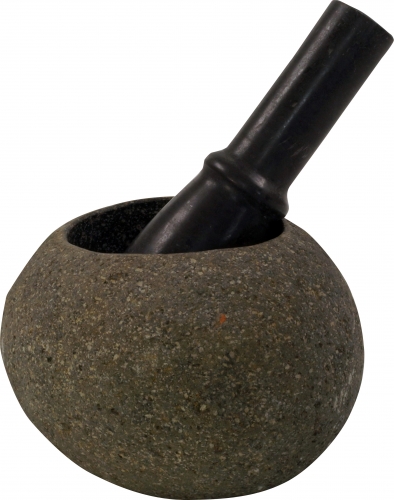 Mortar, spice mill - river stone - 9x14x12 cm 