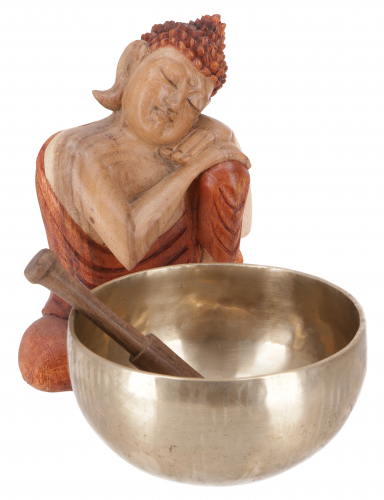 Handcrafted singing bowl with long-lasting sound, Tibetan singing bowl - 14 cm