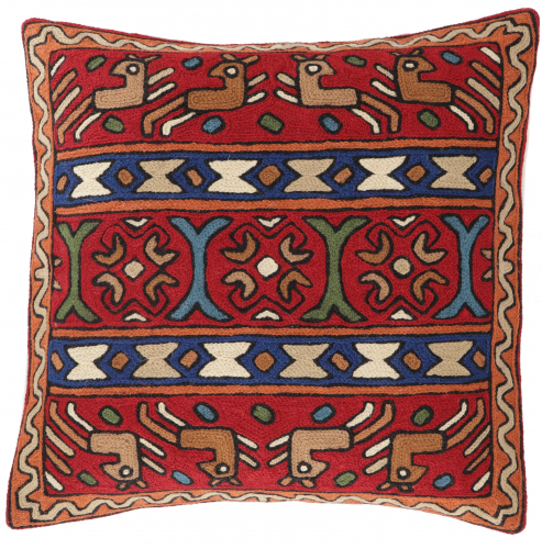 Kilim cushion cover `Cashmere`, embroidered cushion cover, decorative cushion made of wool - pattern 13 - 40x40x1 cm 