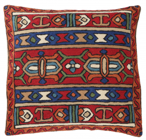 Kilim cushion cover `Cashmere`, embroidered cushion cover, decorative cushion made of wool - pattern 17 - 40x40x1 cm 