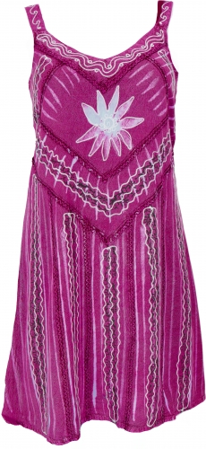 Embroidered indian mini dress boho chic, hippie tunic - pink design 6