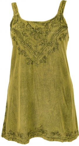 Besticktes indisches Top Boho chic - limone