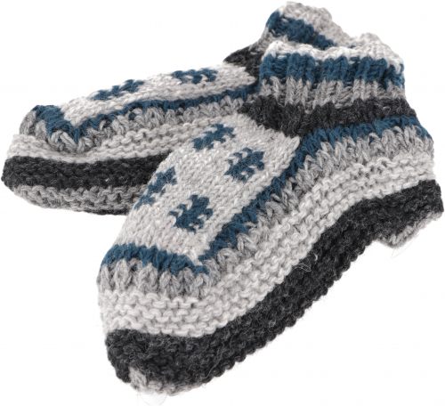 Wool slippers, hand-knitted hippie slippers 41-43 - Model 6