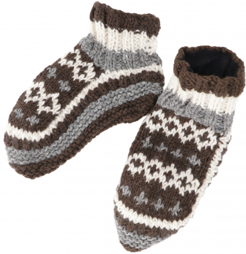 Wool slippers, hand-knitted hippie slippers 41-43 - Model 7