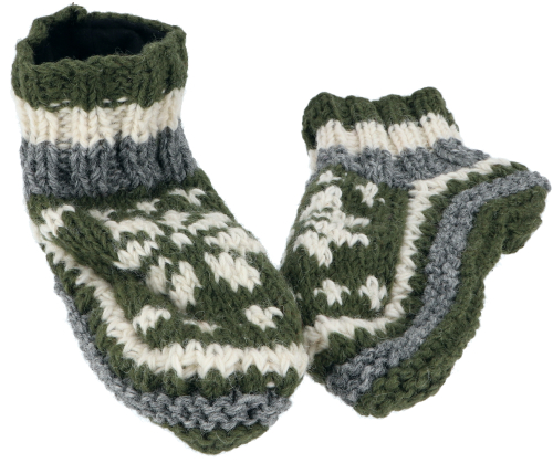 Wool slippers, hand-knitted hippie slippers 41-43 - Model 9