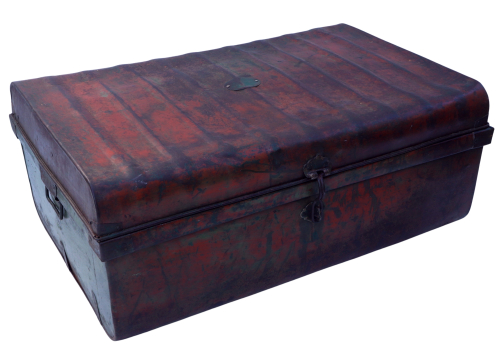 Old tin case antique metal case - model 4 - 31x77x51 cm 