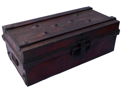 Old tin case antique metal case - Model 3 - 25x68x36 cm 