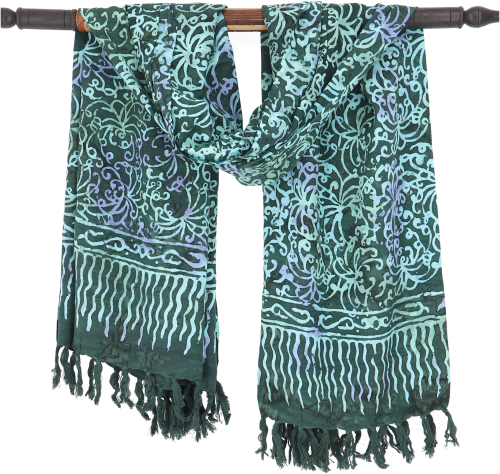 Bali batik sarong, wall hanging, wrap skirt, sarong dress, beach scarf - Design 21/green - 160x100 cm