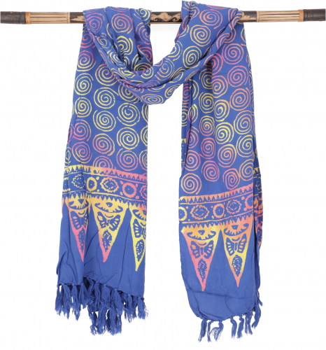 Bali batik sarong, wall hanging, wrap skirt, sarong dress, beach scarf - Design 26/blue - 160x100 cm