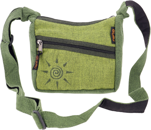Small shoulder bag, hippie bag, goa bag - olive - 15x20x6 cm 
