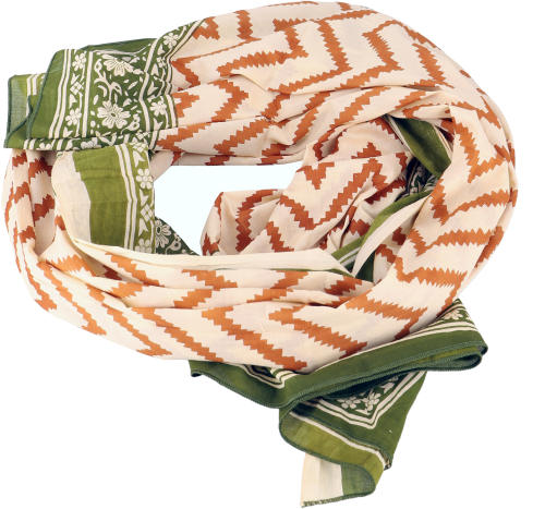 Leichter Pareo, Sarong, handbedrucktes Baumwolltuch - Farb Kombination 6 - 180x110 cm