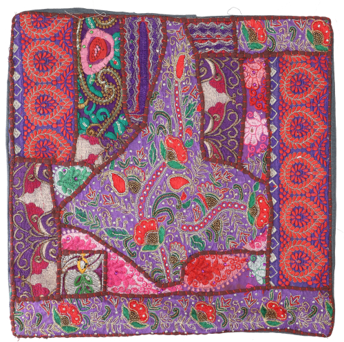 Patchwork cushion cover, decorative cushion cover from Rajasthan, single piece - pattern 2 - 42x42 cm