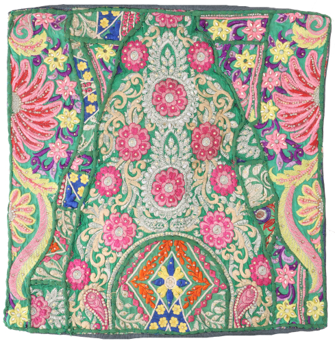 Patchwork Kissenhlle, Dekokissen Bezug aus Rajasthan, Einzelstck - Muster 6 - 42x42 cm