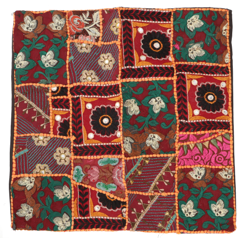 Patchwork cushion cover, decorative cushion cover from Rajasthan, single piece - pattern 7 - 40x40x0,5 cm 