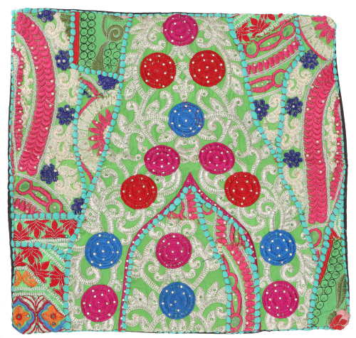 Patchwork Kissenhlle, Dekokissen Bezug aus Rajasthan, Einzelstck - Muster 9 - 40x40x0,5 cm 