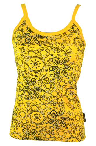 Yoga top flowers - yellow