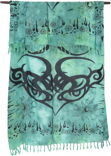 Bali sarong, wall hanging, wrap skirt, sarong dress - Celtic turquoise - 160x100 cm