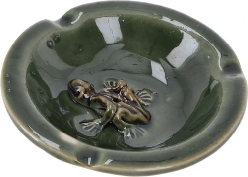 Ceramic smoking plate ashtray - green/model 20 - 2x10x10 cm  10 cm