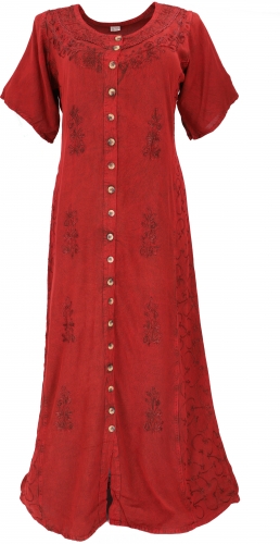 Embroidered Indian hippie dress - red