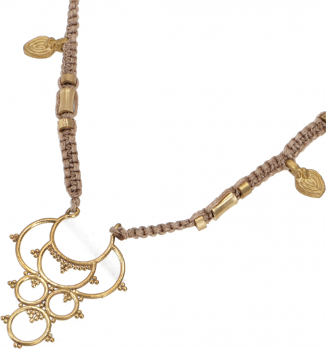 Macram necklace, handmade boho necklace - tribal/camel