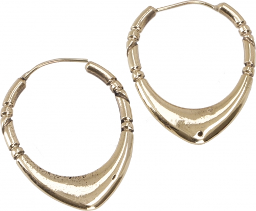 Tribal earrings made of brass, ethnic earrings, goa jewelry - gold - 4x3 cm