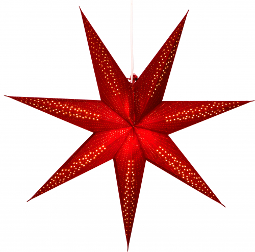 Foldable Advent illuminated paper star, poinsettia 60 cm - Siddhartha red