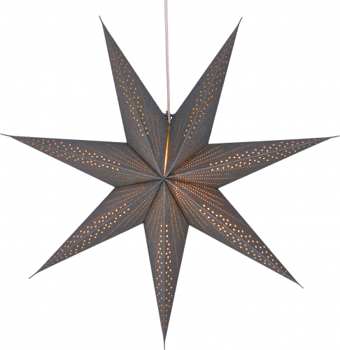 Foldable Advent illuminated paper star, poinsettia 60 cm - Siddhartha silver