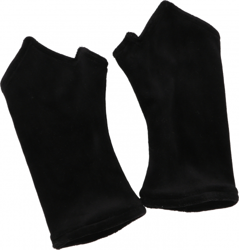 Velvet hand warmers - black