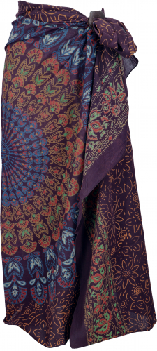 Lightweight mandala pareo, sarong, hand-printed cotton cloth, wall hanging - model 12 - 160x100 cm