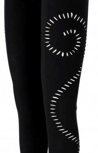 Psytrance Goa women`s leggings, yoga leggings - black