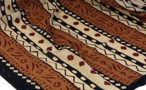 Leichter Pareo, Sarong, handbedrucktes Baumwolltuch - Farb Kombination 26 - 190x120 cm