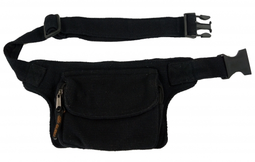 Belt bag, festival bum bag - black - 14x17x5 cm 