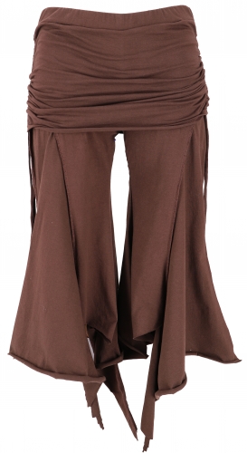 Palazzo pants, hippie flared pants with hip flatterer - coffee