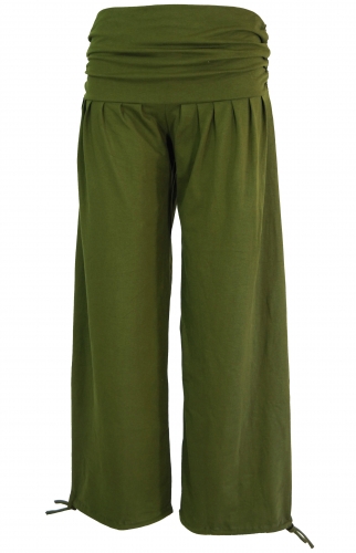 Goa psytrance pants, summer pants, yoga pants, harem pants - olive green