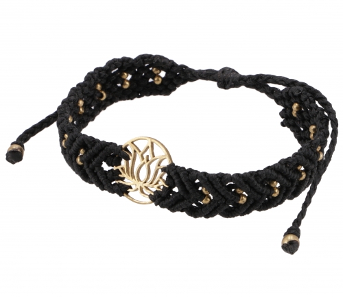 Goa bracelet, macram, festival bracelet - lotus/black model 20 - 24x2x0,5 cm 