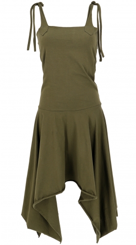Convertible Goa dress, Psytrance festival dress, Pixi skirt - olive green